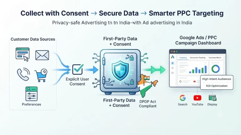 First-party data PPC targeting with DPDP consent in India