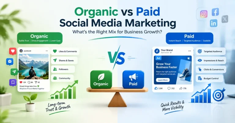 Organic vs paid social media marketing strategies for business growth