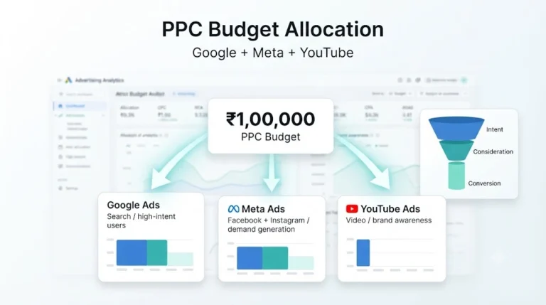 PPC budget allocation across Google Ads, Meta Ads and YouTube Ads