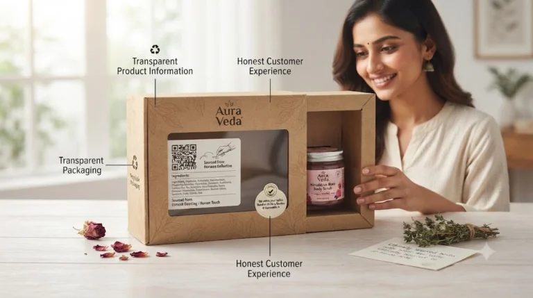 Purpose-led branding in India showing transparent packaging and honest customer experience